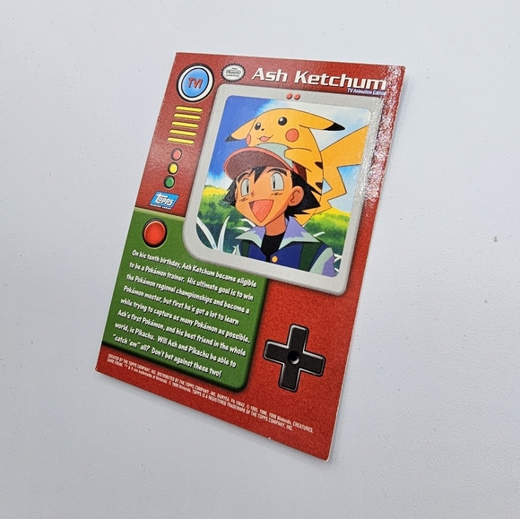 Pokemon 1999 TOPPS TV1 Ash Ketchum TV Animation Edition Card - Picture 3 of 4
